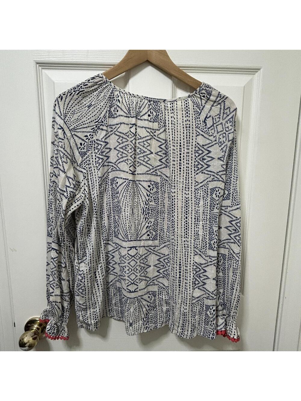 THML Anthropologie Penny Lane Embroidered Boho Tassel Flowy Pom Women's Small - Picture 6 of 7